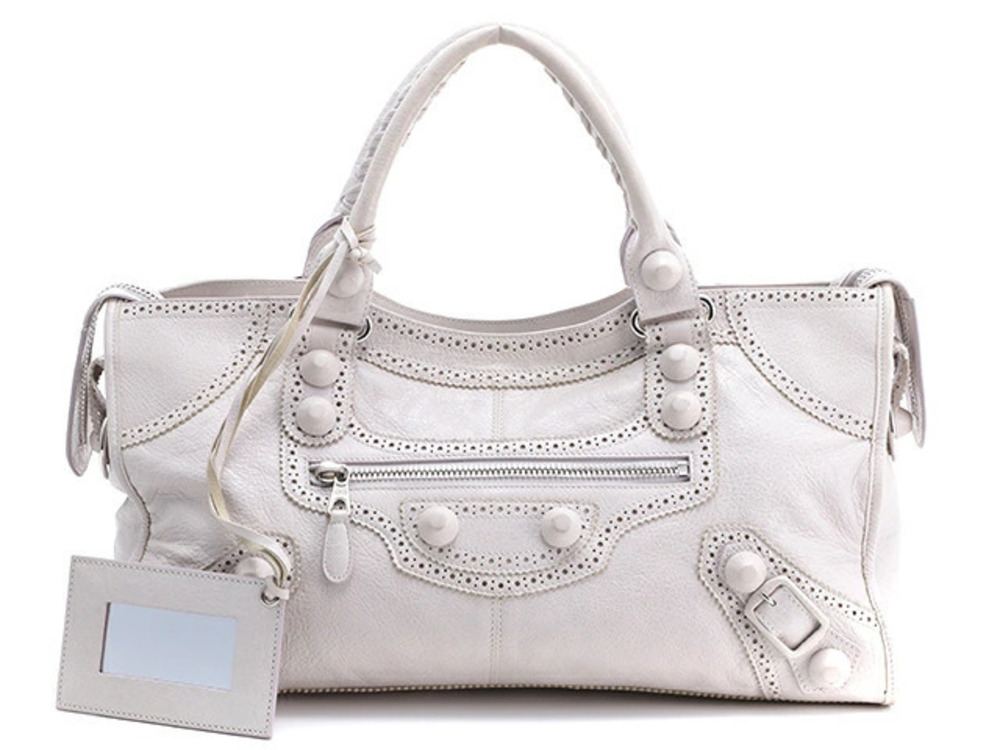 Balenciaga Bag Shoulder Editors The Giant City Covered Ivory White